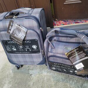 LONDON FOG UNDER SEAT & CARRY ON TRAVEL LUGGAGE 16” & 21" - 2 BAGS
